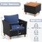 3-Piece Furniture Set with Rattan Single Sofa Acacia Wood Coffee Table Including Cushions for Outdoor and Indoor Use